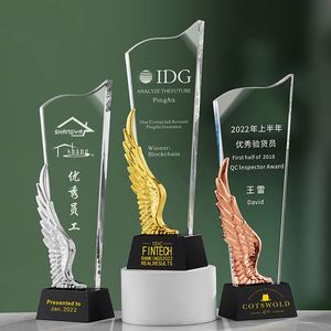 Logo personnalisable cristal résine trophée médaille bois de hêtre compétition trophée couleur impression verre cadeau artisanat - Product Image 1
