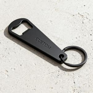 Biểu Tượng Tùy Chỉnh Matte Màu Đen Thép Không Gỉ Mở Chai Keychain Khuyến Mại Khắc Mở Chai Keychain Cho Kinh Doanh Quà Tặng - Product Image 2