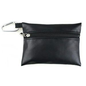 Pochette compacte en cuir pour objets de valeur de golf, sacoche de ceinture sport pour outils, accessoire de golf, porte-tee et porte-balles avec fermeture éclair - Product Image 1