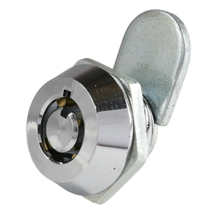 Serrure à came tubulaire de haute précision fiable en alliage de zinc et laiton chromé, 2 clés, entraxe 6,4 mm, pour distributeur automatique, boîte aux lettres, armoire - Product Image 1