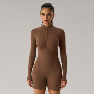 Спортивный комбинезон Lulu с длинным рукавом на молнии, цельный, для йоги, женский, с эффектом подтяжки ягодиц, для фитнеса и йоги - Product Image 5