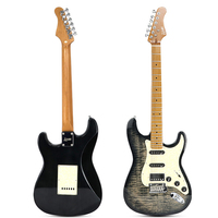 Guitarra Eléctrica Premium Estilo ST con Pastillas SSH, Tapa de Aliso Sólido y Mástil de Arce Tostado