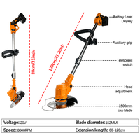 Mesin Pemotong Rumput & Pemangkas Rumput Tanpa Kabel 2-in-1 Electric Goddess Hot Sale Pabrik Langsung 20V 600W Tinggi Potong Maksimal 80mm Dapat Diganti