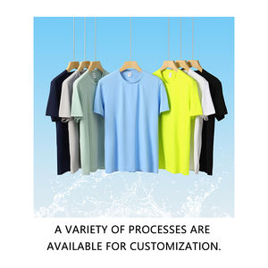 Anpassbares Logo-Muster Solides Design Vielseitiges gestricktes Kurzarm-<span class=keywords><strong>Business</strong></span>-Shirt Schnellt rockn ender Hals über der Schulter für Freizeit - Product Image 2