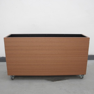 Macetas de acero y madera <span class=keywords><strong>para</strong></span> exteriores Gavin, fábrica de muebles <span class=keywords><strong>para</strong></span> exteriores, precio barato, macetas exteriores <span class=keywords><strong>con</strong></span> <span class=keywords><strong>ruedas</strong></span> - Product Image 4