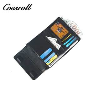 OEM ODM Designer Handmade Minimalist 100% Real Calf Skin Leather Front Pocket RFID Protect Women's Bifold Wallets
