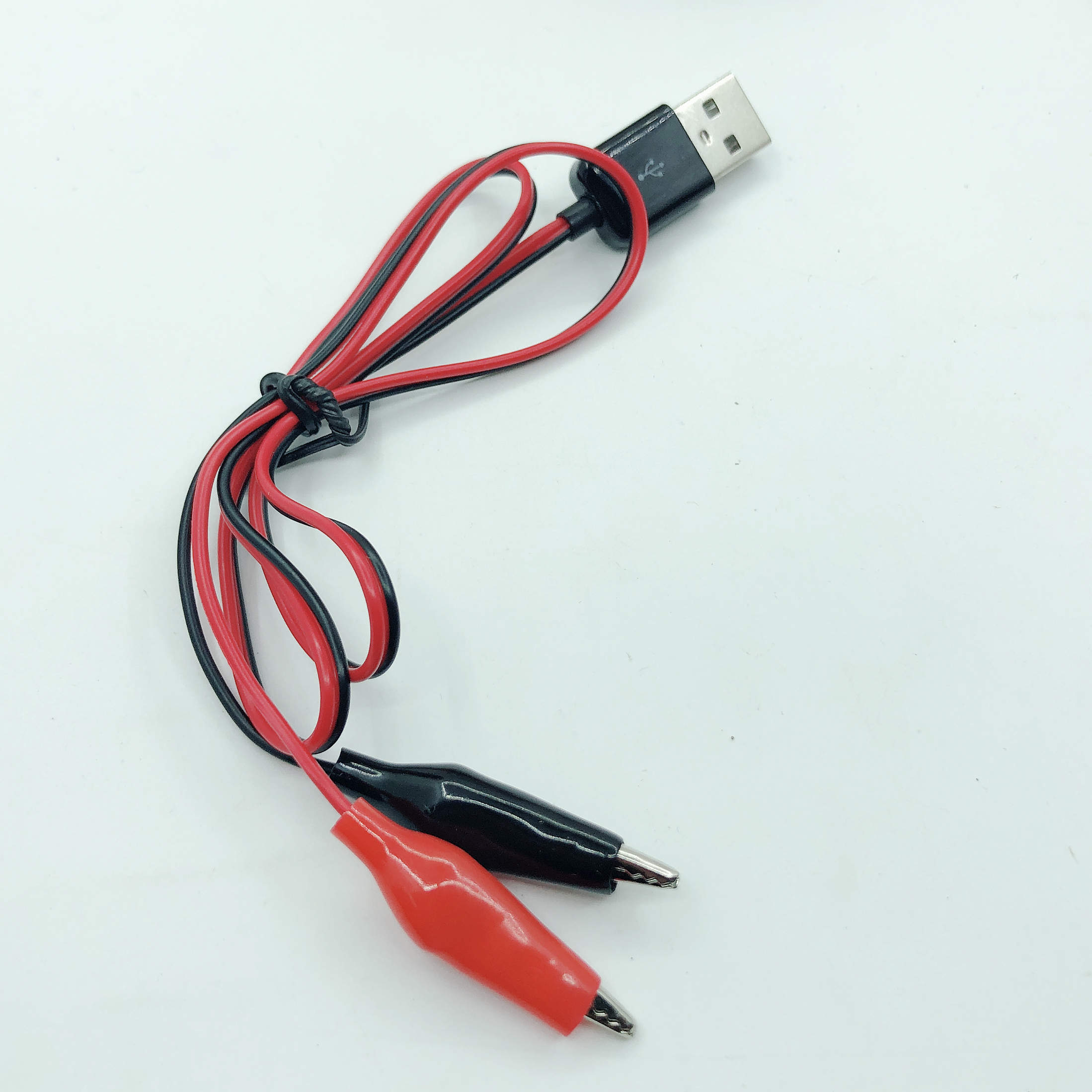 Clip di alligatore a 2 pezzi Cavo di prova USB: filo jumper a doppia
