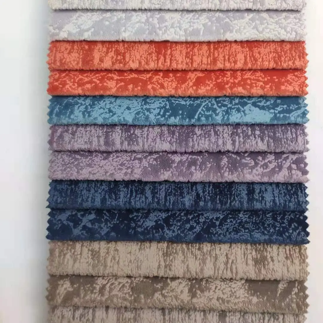 2022 Beliebte glänzende geprägte Muster benutzer definierte Samt farbe aus wasserdichtem Samts toff für Sofa bezüge