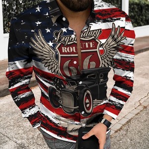 Chemises à manches longues pour hommes de haute qualité, impression numérique, mode pour hommes, vente en gros OEM/ODM - Product Image 3
