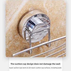 Support mural <span class=keywords><strong>de</strong></span> rangement pour savon en acier inoxydable sans perçage avec ventouse et drainage pour salle <span class=keywords><strong>de</strong></span> bain – Vente en gros - Product Image 3