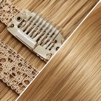 Extensions de cheveux humains à clipser, trames lisses alignées sur les cuticules, avec clips à pression, pour commande en gros, directement de l'usine.