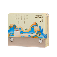 3D-Kalenderblock Büro-Schreibtisch-Deko Souvenir-Geschenkidee 2026 Lasergraviert Anpassbar mit Gebäude-Design Papier-Jahreskalender LED