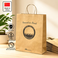Sac en papier kraft personnalisé avec poignée pour la livraison de nourriture, de boissons, de café, de repas à emporter pour les restaurants, les cafés et les bars