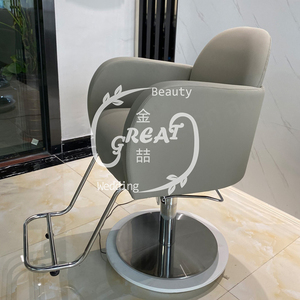 Foshan grande usine beauté luxe haute qualité cuir synthétique Vintage européen salon de coiffure chaises de coiffure hauteur réglable - Product Image 2