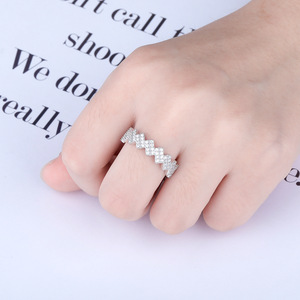 <span class=keywords><strong>Anello</strong></span> Trendy Unisex in Argento 925 con Micro-incastonatura di Zirconio, Stile Hip Hop alla Moda - Product Image 4