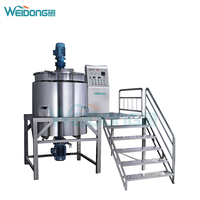 Machine mélangeuse homogénéisatrice pour crèmes et lotions de soin avec système de chauffage et de refroidissement à double enveloppe, boîte de vitesses et moteur