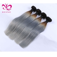 Tissage en lot Remy naturel avec Closure — queen beauty, gris platine, gris argent, trame de cheveux, vente en gros