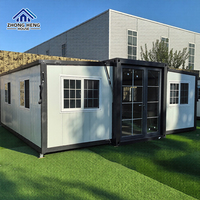 Maison conteneur préfabriquée haut de gamme de 20 pieds à double aile extensible avec toilettes, conforme aux normes AS/NZS, maison modulaire pliable pour habitation