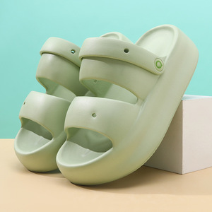 Sandalias de Plataforma de Verano para Mujer Guru, EVA Transpirable, Antideslizantes, para Uso en Exteriores, Punta Redonda, Correa Ancha, Verde, Beige, Rosa, Negro, Blanco - Product Image 1
