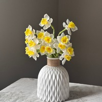Bouquet de narcisses artificiels de haute qualité, fleurs artificielles au toucher réel pour la décoration de mariage