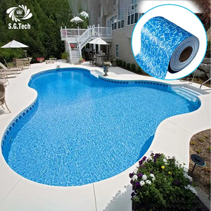 Revêtement de <span class=keywords><strong>piscine</strong></span> en vinyle <span class=keywords><strong>PVC</strong></span> imperméable bleu océan, renforcé, durable, pour enfants et adultes, prix direct usine - Product Image 1