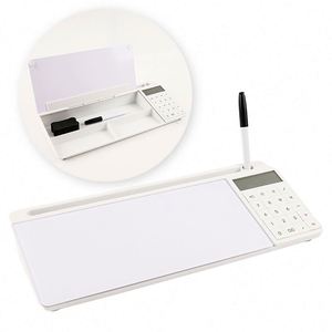 Pizarra Blanca de Sobremesa Pequeña con Base, Pizarra de Borrado en Seco, Soporte para Teclado, Pizarra para Notas con Almacenamiento - Product Image 1