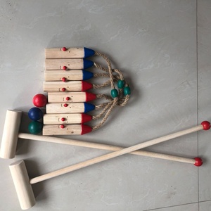 Jeu de <span class=keywords><strong>croquet</strong></span> en bois de dessin animé pour pelouse, jardin, jeu de plein air pour enfants et divertissement familial - Product Image 4