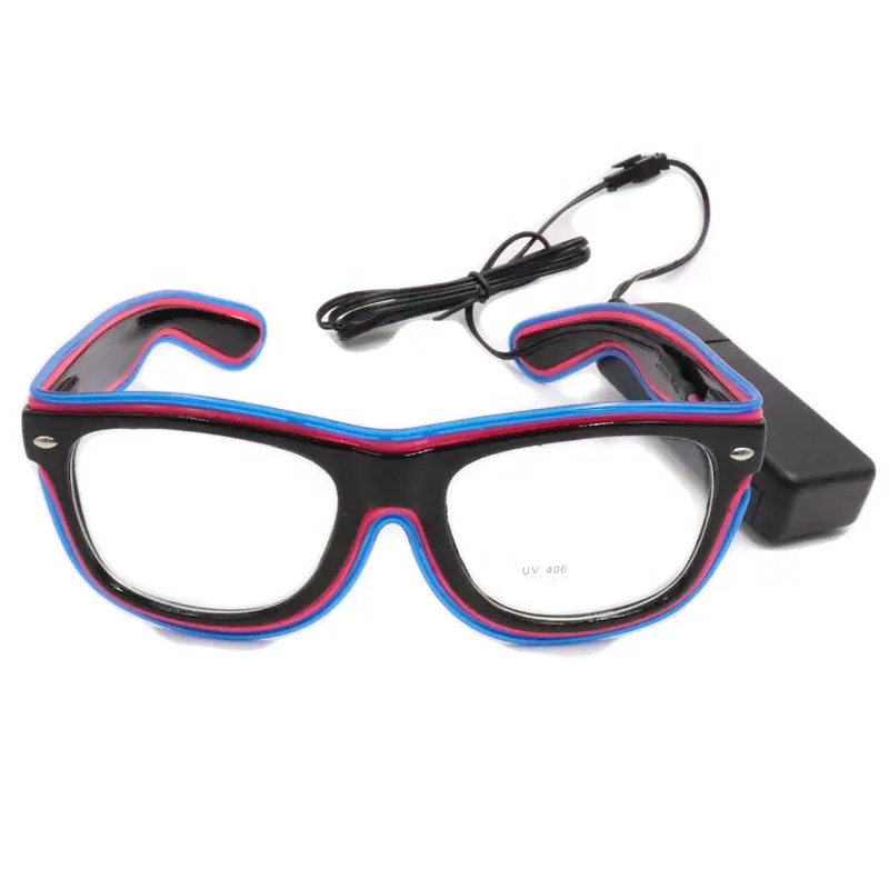 New LED Two-color Light-emitting Glasses Cold Light Personality Christmas Trendy Halloween Masquerade Party Props