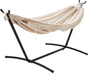 <span class=keywords><strong>Hamac</strong></span> <span class=keywords><strong>double</strong></span> robuste <span class=keywords><strong>pour</strong></span> 2 personnes avec support en acier de 9 pieds et sac de transport balançoire <span class=keywords><strong>pour</strong></span> <span class=keywords><strong>hamac</strong></span> de camping en plein air - Product Image 1