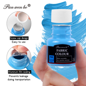 Panwenbo 6 màu vải sơn 25ml không độc hại màu sơn thiết lập đầy màu sắc vải sơn thiết lập cho quần áo - Product Image 4