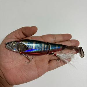 <span class=keywords><strong>Leurre</strong></span> de pêche articulé TOPRIGHT MJ242 6,3 po 1-1/4 oz à flottation lente avec queue souple en élastomère et ailerons de freinage pour achigan et brochet - Product Image 6
