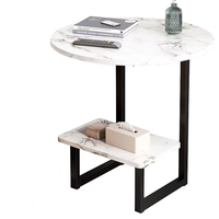 Table basse SHINING, design contemporain, base en métal durable, plateau en MDF, gain de place, style luxe léger, pour chambre à coucher.