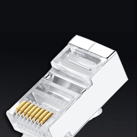 Connecteur modulaire Ethernet blindé RJ45 8 broches, double blindage, fiche mâle 8P8C STP FTP Cat6a, haute précision, durable, montage sur panneau