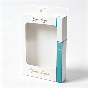 Custom Logo Printed USB Cable Paper Packing Box for Electronics Charging Cardboard Gift Packaging with Clear Plastic PVC <b>Window</b> - Product Image 6