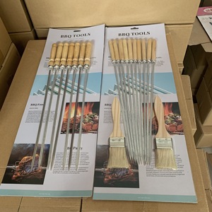 <span class=keywords><strong>BBQ</strong></span> Lớn Bằng Gỗ Xử Lý Thép Không Gỉ 304 Không Dính Chịu Nhiệt Dễ Dàng Làm Sạch Phẳng Xiên Thịt Cừu Chân Ngã Ba - Product Image 6