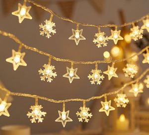 3M 20LED Christmas <b>String</b> <b>Lights</b> Elk Snowflake Star Shapes Battery-Powered for Indoor Holiday Decor Xmas Tree Party Decoration - Product Image 1