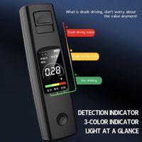 Alcoholímetro Compacto A20 con Sensor Semiconductor, Pantalla LCD HD, Alarma de Audio, Apagado Inteligente, Bajo Consumo, Carga Tipo-C para la Seguridad Familiar