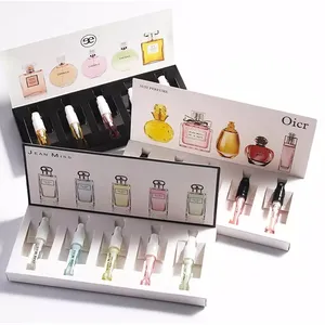 5 buah/Set parfum parfum Pria Wanita portabel Mini Set parfum pewangi bunga semprot sampel kotak hadiah Kit