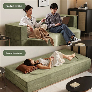 Divano Letto in Tessuto Comprimibile Pieghevole Reclinabile Estensibile a Due Posti Nuovo Modello Monoblocco per Piccoli Appartamenti e Soggiorni in Affitto - Product Image 3