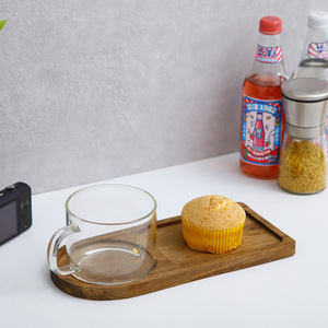 Plateau rectangulaire en bois de style japonais, en bambou, design simple, pour tasses à thé, collations, pain, pâtisseries, gâteaux, repas à la maison - Product Image 2