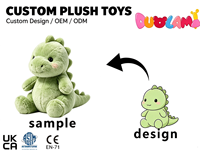Peluche Dinosaure Vert Doux avec Dos Épineux, Yeux Perlés, Coussin Assis, Coffret Cadeau, Décoration de Collection