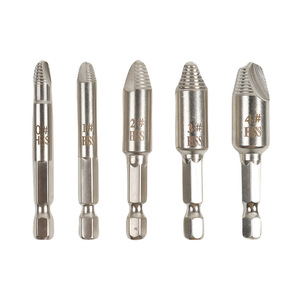 Dr. Juego de Extractores de Tornillos Gigantes 0 1 2 3 4 HSS con Vástago Hexagonal y Ranura Espiral para Extraer Tornillos Dañados - Product Image 1