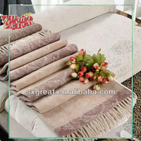 Usine directe haute qualité 100% laine bio Jacquard jeter couverture conception personnalisable solide tissé Technique parfaite plaine