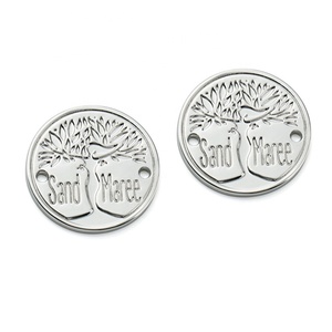 Tùy Chỉnh Vòng Hình Dạng May Kim Loại Tên Tag Với Khắc Logo Cho Vải - Product Image 1