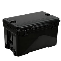 Glacière à roulettes rotomoulée isotherme robuste de 115 QT avec poignée en métal PE, design moderne et portable, pour la pêche et le transport de canettes