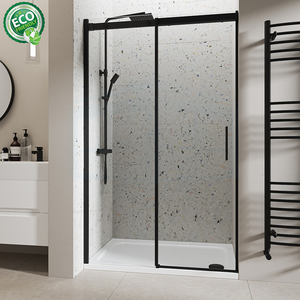 Cabine de douche d'angle en verre de sécurité 1/4 pouce nickel brossé étanche OEM - Product Image 5