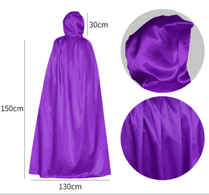 Capas con capucha para niños y adultos, chales largos de poliéster para Navidad, disfraces de Halloween, disfraces de bruja - Product Image 4