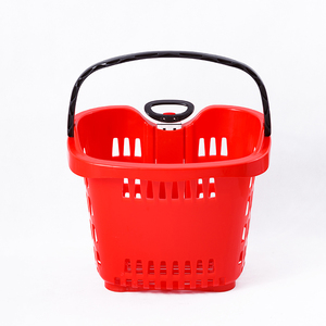 Carrello della spesa di rotolamento del supermercato con ruote di plastica cestini del negozio di alimentari - Product Image 6