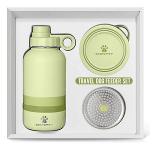 A Pronta Entrega: Amostra Grátis Garrafa Portátil de Água para Cães 3 em 1 (32oz, 64oz) com 2 Tigelas – <span class=keywords><strong>Pet</strong></span> de Viagem Térmico de Aço Inoxidável - Product Image 5