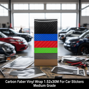 Carbon Fiber Vinyl <b>Wrap</b> 1.52x30M <b>Black</b> For Car Stickers Medium Grade - Product Image 2